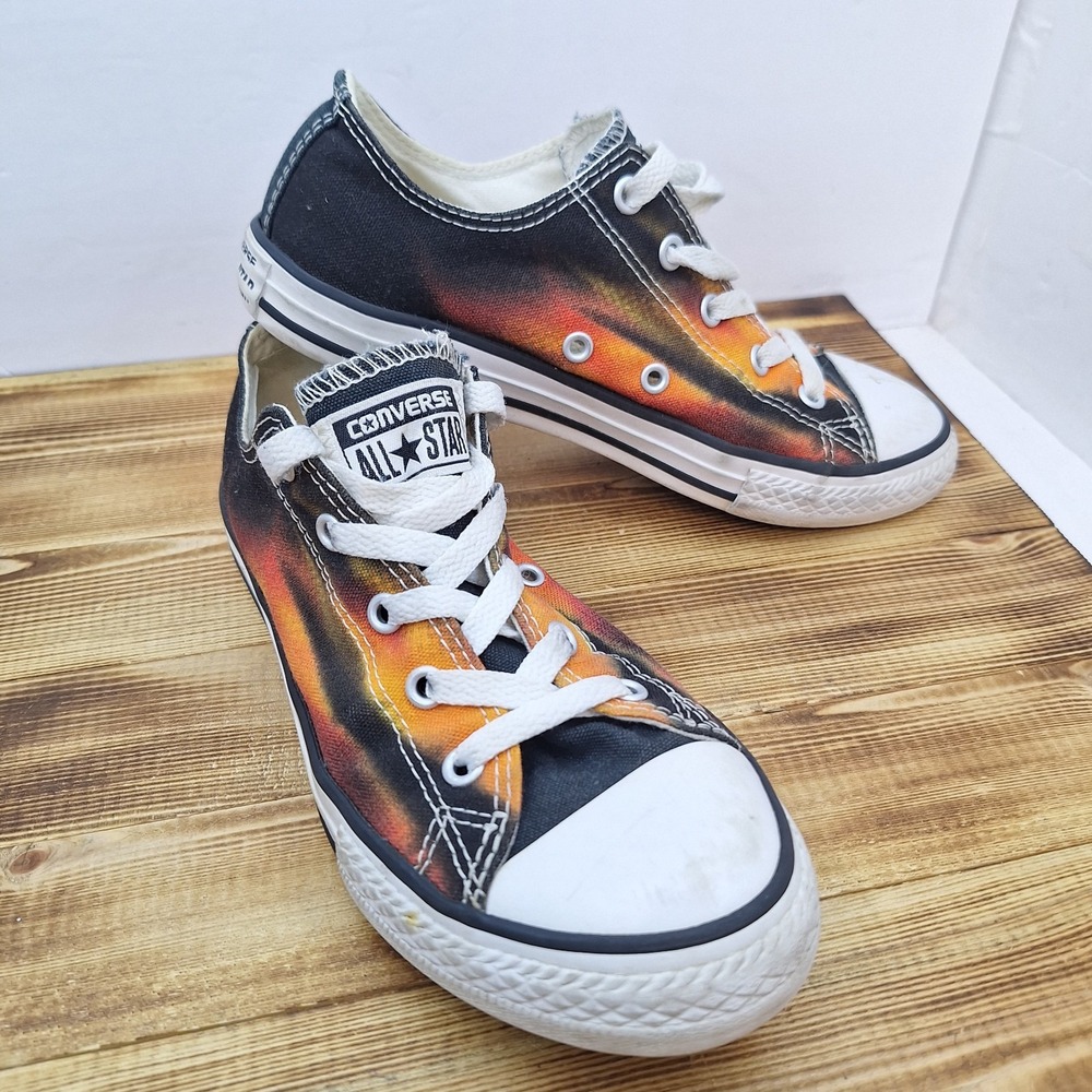 Converse All Star Chuck Taylor Unisex Low Tops Mens Size 3 Shoes W5‎ Blk/Orng